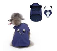 Occupiedpet Dog Tuxedo, Formal Wedding Suit with Bow Tie, Polyester Pet Apparel for Small Medium Dogs and Cats, Party Costume for Christmas Halloween Birthday Celebration (Blue, M)