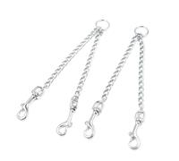 Occupiedpet Double Metal Coupler Pet Chain Leash, Smooth Edges for Walking 2 Dogs at the Same Time, Fits Medium and Large Breeds (3,0mm*50cm)