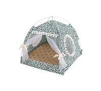 Occupiedpet Foldable Pet Tent, Portable Cat Dog House with PVC Frame and Double-Sided Mat for Indoor Outdoor Use, Four Seasons Small Animal Shelter in Multiple Sizes (M)