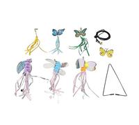 Occupiedpet Hanging Cat Toy Set, 6 Piece Interactive Play Kit with Adjustable Elastic Ropes, Bell Teaser Toys for Door Frames and Cabinets