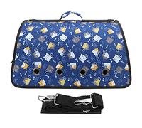 Occupiedpet P e t G o Foldable Pet Carrier, 8-Hole Breathable Shoulder Bag for Cats and Small Dogs, Oxford Handheld Tote with Sturdy Base for Outdoor Travel (Deep blue kitten)
