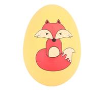 Occupiedpet Pet Chew Toy, Latex Animal Ball with Fox and Egg Design for Cats and Dogs, Interactive Puzzle Ball for Indoor Fetch Play (Yellow)