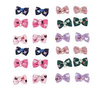 Occupiedpet Pet Hair Bows 24 Pack Dog Bow Ties with Rubber Band Polyester Grooming Accessories for Small Medium Large Puppies