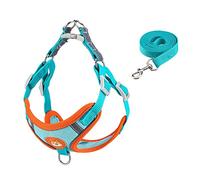 Occupiedpet Pet Harness and Leash Set, Reflective Adjustable Vest With Breathable Polyester, Comfortable Walking Gear For Small Medium Dogs And Cats (METRO)