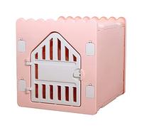 Occupiedpet Pet House, Foldable Plastic Cat Shelter with Ventilation Design, Easy Assemble Square Pet Bed for Indoor Use, ABS Material 4 Seasons Cat House (Pink)