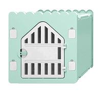 Occupiedpet Pet House, Foldable Plastic Cat Shelter with Ventilation Design, Easy Assemble Square Pet Bed for Indoor Use, ABS Material 4 Seasons Cat House (Green)