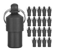 Occupiedpet Pet ID Tags, 20 Pcs Plastic Collar Pendants with Paper Slips for Dog Cat Contact Info, 1.2 Inch Watertight Storage Tubes in Assorted Colors (Black)