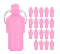 Occupiedpet Pet ID Tags, 20 Pcs Plastic Collar Pendants with Paper Slips for Dog Cat Contact Info, 1.2 Inch Watertight Storage Tubes in Assorted Colors (Pink)