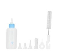 Occupiedpet Pet Nursing Bottle Set, 6 Piece 60ml Silicas Gel Feeding Kit with Spare Nipples and Brush, for Puppies Kittens and Small Animals (Blue)