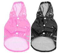 Occupiedpet Pet Raincoat, PU Coated Polyester Wrapped Rain Clothing, 3D Tailoring Reflective Jacket, Seasonal Waterproof Coat (L)