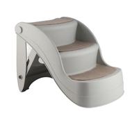 Occupiedpet Pet Stairs, 3 Tier Foldable Plastic Steps with Anti Slip Surface, 14.96x19.69x14.96in Pet Ramp for Small Dogs and Cats to Access Furniture (Grey)