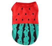 Occupiedpet Pet Summer Vest, Breathable Cotton Sleeveless T Shirt with Watermelon Design, Lightweight Dog Cat Pig Apparel for Hot Weather, Red and Green (XS)