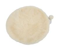 Occupiedpet Round Pet Sleeping Mat, 40cm Diameter Imitation Rabbit Wool Cat Bed with Non-Slip Bottom and Small Ball, 4cm Thick Warm Pet Pad for Indoor and Outdoor, Cheese White (cheese white)