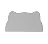 Occupiedpet Silicone Pet Food Mat, Large 17.3 X 9.8 Inch Non Slip Feeding Pad With Raised Edge, Spill Catcher For Dog And Cat Bowls Gray