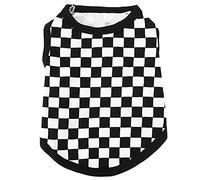 Occupiedpet Sleeveless Pet T Shirt, Cotton Mosaic Checkerboard Vest for Small Piggies, Black White Grid Pattern Spring Autumn Clothing (M)