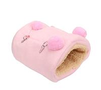 Occupiedpet Small Pet Sleeping Nest, Thick Flannelette Hanging Hammock with 4 Hooks, Warm Swing Bed for Squirrel Hedgehog Chinchilla, Sky Blue Pink Rose Red, 8.86 X 7.48 X 6.10 Inc (Pink)