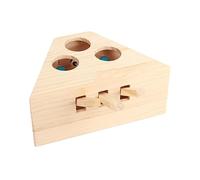 Occupiedpet Whack a Mole Cat Toy, Wooden Puzzle Game with 3 Holes and Cartoon Animals, Interactive Intelligence Training Toy for Cats (Cartoon Style)