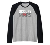 Occupy Mars Distressed Astronomy Space Exploration Raglan Baseball Tee