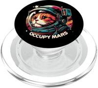 Occupy Mars - Funny Cat Astronaut Retro PopSockets PopGrip for MagSafe