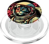 Occupy Mars - Funny Cat Astronaut Retro PopSockets PopGrip for MagSafe