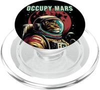 Occupy Mars - Funny Cat Astronaut Retro PopSockets PopGrip for MagSafe