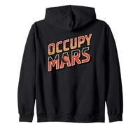 Occupy Mars Retro Space Astronomy Exploration Graphic Zip Hoodie