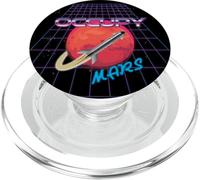 Occupy Mars Space Rocket Synthwave outrun retro PopSockets PopGrip for MagSafe