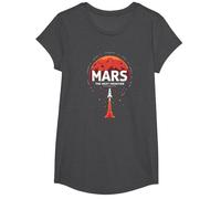 Occupy Mars: The Next Frontier Space Exploration T-Shirt, Girls, Dark Heather Grey, Medium