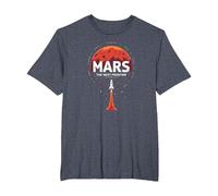 Occupy Mars: The Next Frontier Space Exploration T-Shirt, Men's Big and Tall, Heather Blue, 4X Tall