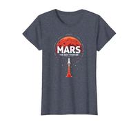 Occupy Mars: The Next Frontier Space Exploration T-Shirt, Women, Heather Blue, M
