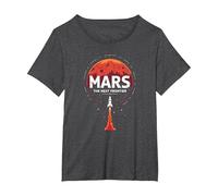 Occupy Mars: The Next Frontier Space Exploration T-Shirt, Women's Plus, Dark Heather Grey, 3X