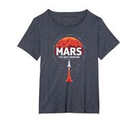 Occupy Mars: The Next Frontier Space Exploration T-Shirt, Women's Plus, Heather Blue, 1X