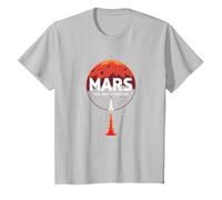 Occupy Mars: The Next Frontier Space Exploration T-Shirt, Youth, Silver Grey, X-Small