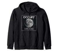 Occupy Moon, Not Mars - Lunar Science and Engineering Colony Zip Hoodie