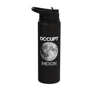 Occupy Moon, Not Mars - Lunar Science and Technology Mission Stainless Steel Insulated Water Bottle