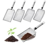 Occzin Stainless Steel Garden Soil Strainer with Handle, Compost Strainer for Sieving Soil, Sieving Sand, 2/2.8/3.8/5mm Mesh Size for Sieving Various Things