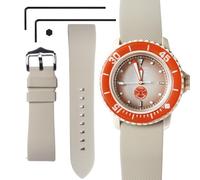 Ocdin 22 MM Watch Strap Replacement for Blancpain X Swatch with Hex Spanner Quick Release Silicone Watch Band Compatible with Bioceramic SCUBA Fifty Fathoms (22MM, Apricot)