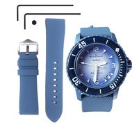 Ocdin 22 MM Watch Strap Replacement for Blancpain X Swatch with Hex Spanner Quick Release Silicone Watch Band Compatible with Bioceramic SCUBA Fifty Fathoms (22MM, Blue)