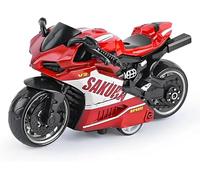 OCDSLYGB Kids PVC Pull-Back Street Machine Model Motorbike - Red, 3 Years +