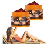 Oce Aura Intensive Tanning Gel, Oce Aura Golden Shimmer Intensive Tanning Cream, Intensive Tanning Gel - Instant Tan Enhancer, Water-Resistant With Carrot And Coconut Oil, 5.29 Fl Oz (2pcs)