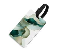 Ocean Abstract Art Green Waves Luggage Tag Travel Bag Suitcase Baggage Name Tags