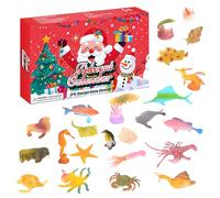 Ocean Advent Calendar Christmas Countdown Set With 24 Unique Marine Animal Surprises For Kids Educational Toy (Watermelon Red, 38x23x3.5cm)