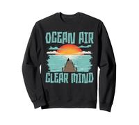 Ocean Air Clear Mind Fishing Sunset Pier Coastal Lake retro Sweatshirt