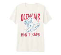 Ocean Air Don't Care Surfer Girl Beach Waves Surfing Design Premium T-Shirt