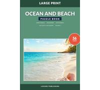 Ocean and Beach Puzzle Book for Adults and Seniors, Volume 1: Large Print Mixed Word Search, Crossword, and Cryptogram Activities