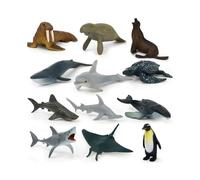 (Ocean Animal 12pcs Set) 12pcs Kids Toys Sea Zoo Set Wild Animals Toys