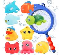 Ocean Animal Bath Toy Set - No Mould Bath Toys Sea Animals Water Toys for Boys Girls, Fun Interactive Play for Kids Bath Toys - Includes Fish, Crab, Sharks, and More