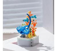 Ocean Animal Building Blocks Sets, 144 PCS Mantaray Potted Plant Sea Animal Building Blocks, Mini Building Sets Toys for Boys and Girls 6+ Years Old, Compatible with Major Brands