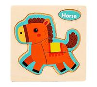 Ocean Animal Dinosaur Wooden Puzzle Toy for Children Educational Traffic Young Learning Brain Teaser Game (B, One Size)
