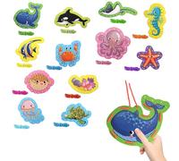 Ocean Animal Lacing Card Set for Kids, 12 Colorful Lacing Cards and Laces, Fun DIY Craft Project for Toddlers, Preschoolers, Perfect for Home and Classroom Activities, Ocean-Themed Design